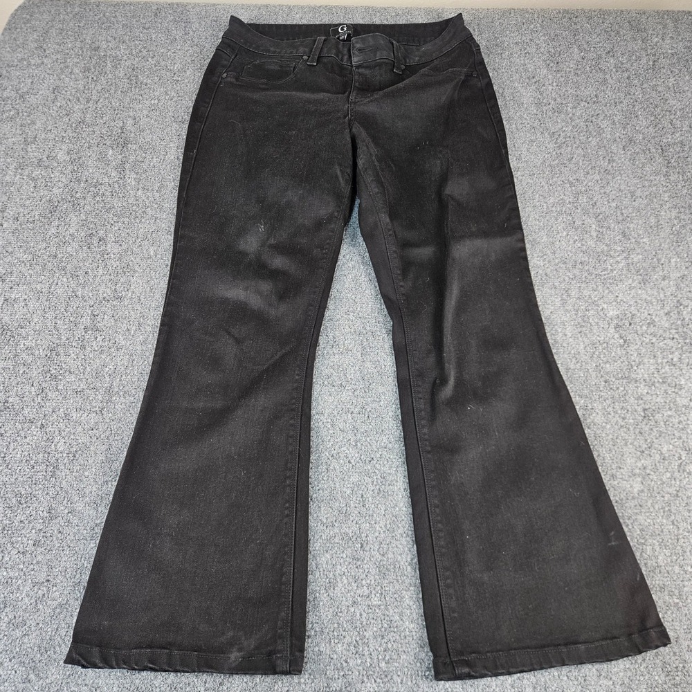 G by Giuliana Womens Black Flare Leg Stretch Pants Size L Rayon Blend